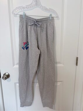 Pink Dolphin Gray Sweatpants with Pink & Blue Heart Patch